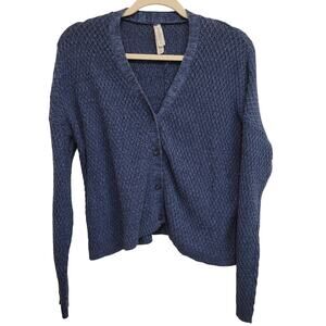 Aeropostale Women's Blue V-Neck Button Cardigan Sweater Size M Long Sleeve